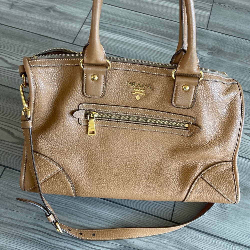 Authentic  PRADA Vitello Daino Satchel Bag